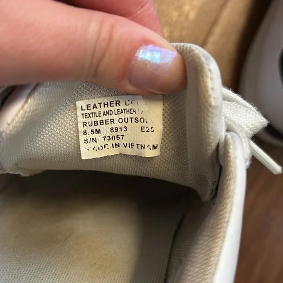 Tory Burch Leather Classic White Lace-Up Sneakers Size 8.5 - Picture 4 of 8